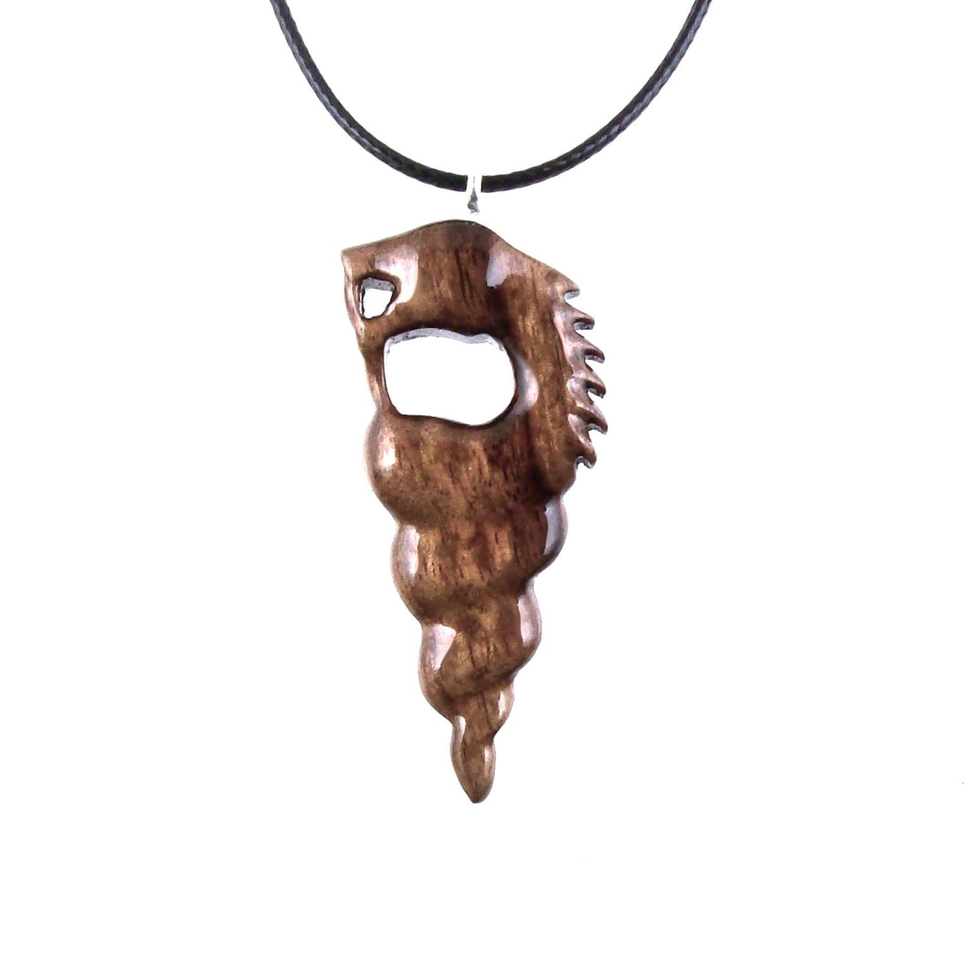 Wooden Nyami Nyami Hand Carved African Pendant, Tribal Wood Mens Necklace, African Jewelry, Protection Amulet, Good Luck Charm