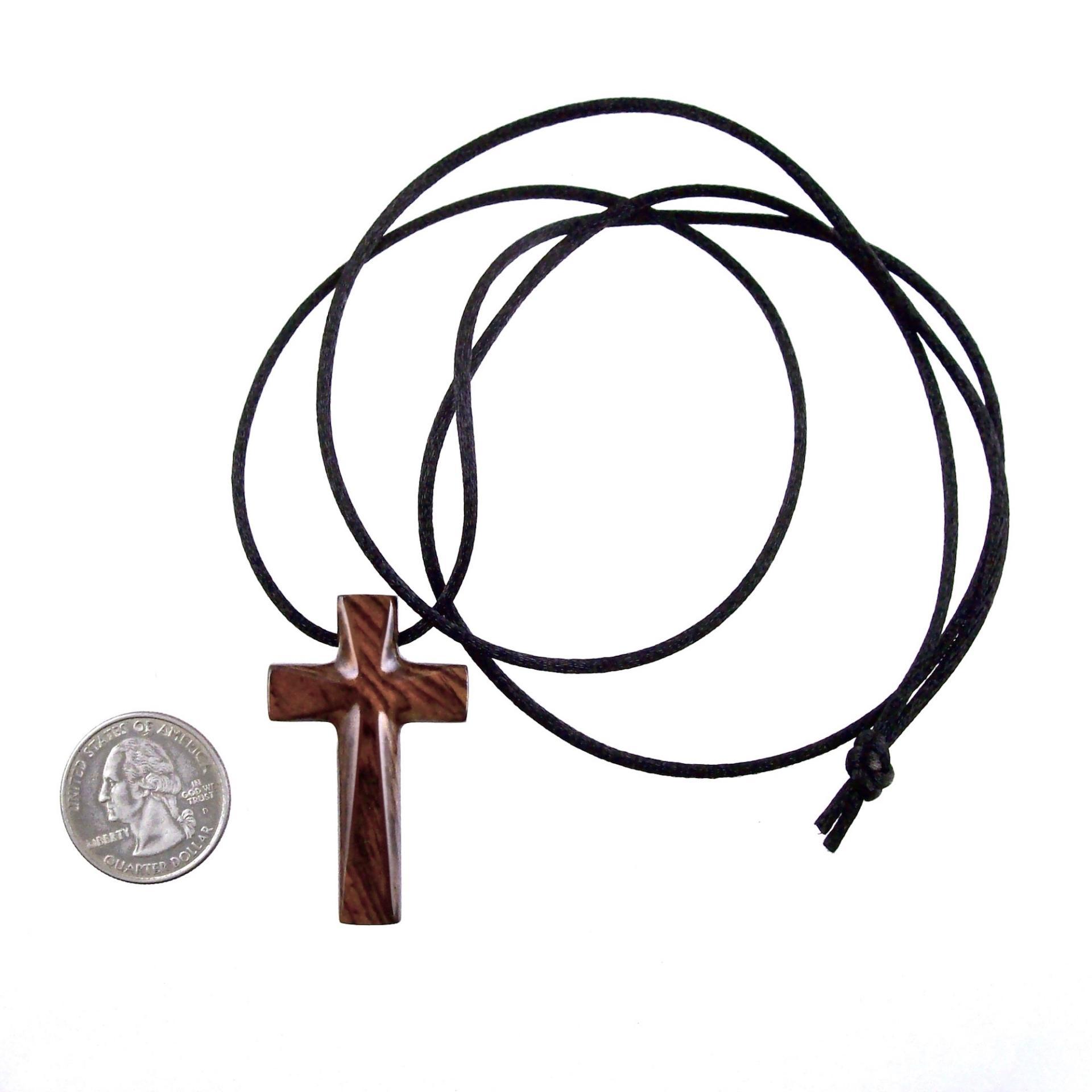 Wooden Cross Necklace, Wood Cross Pendant, Hand Carved Christian Jewelry for Men, One of a Kind Gift for Him
