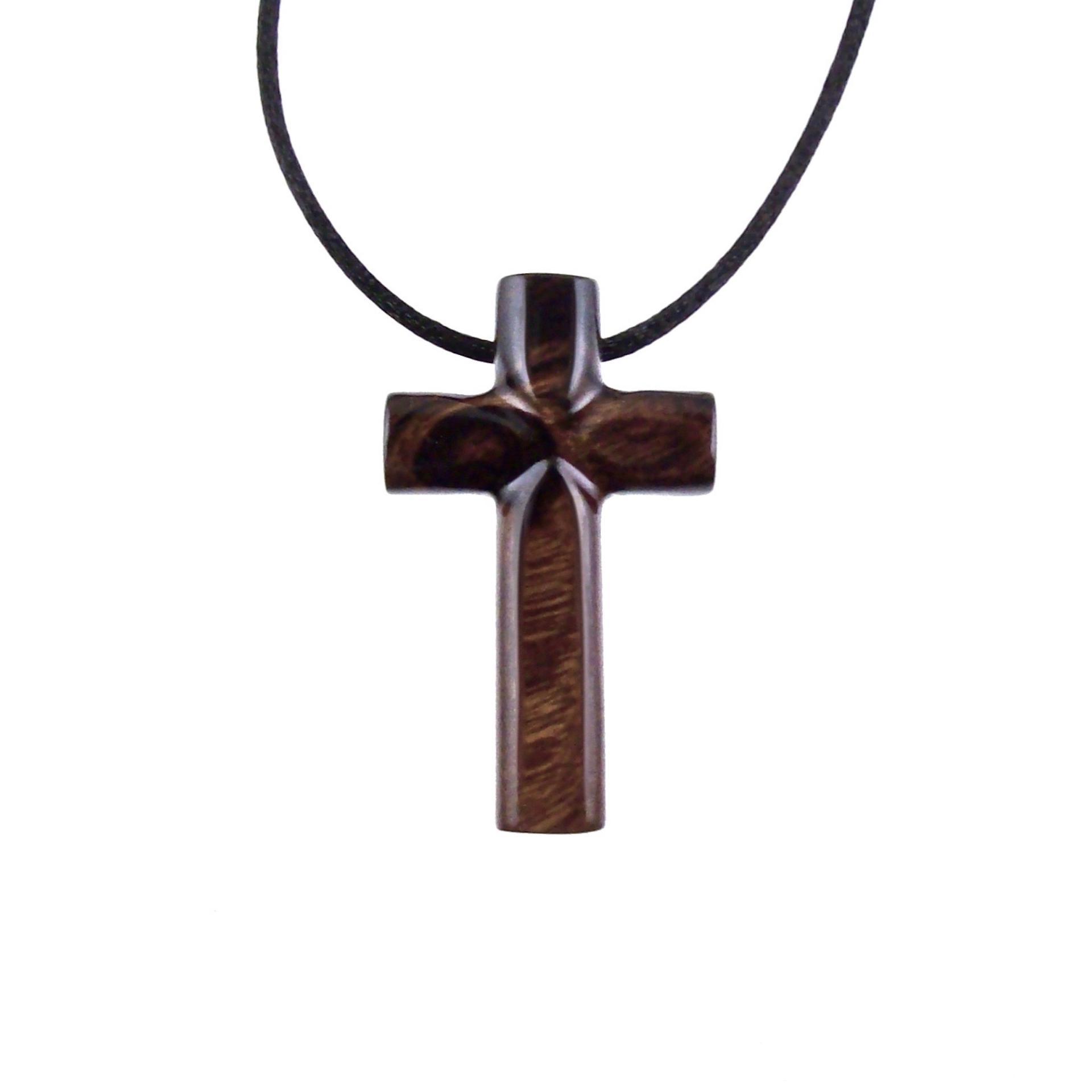 Wood Cross Necklace, Hand Carved Wooden Cross Pendant, Christian Jewelry for Men, One of a Kind Gift for Him