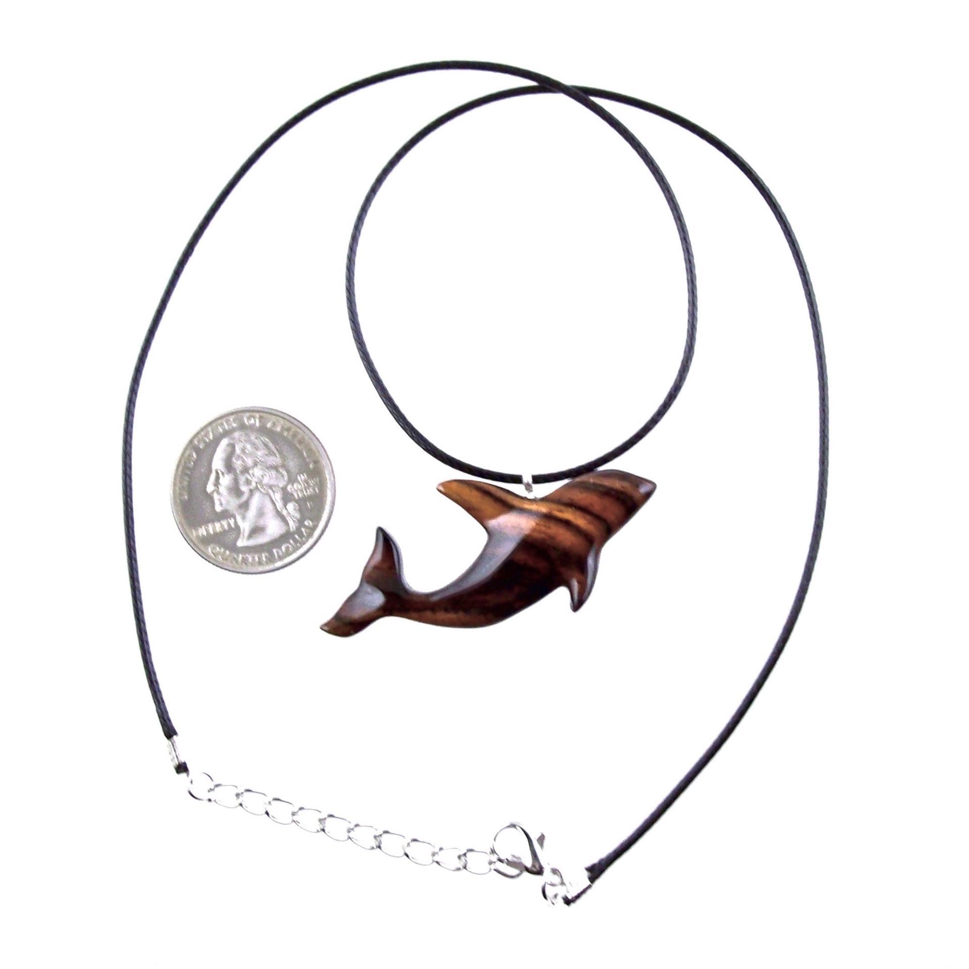 Orca Necklace, Hand Carved Killer Whale Pendant for Men or Women, Wooden Sea Animal, Nautical Wood Jewelry, One of a Kind  Gift for Him Her
