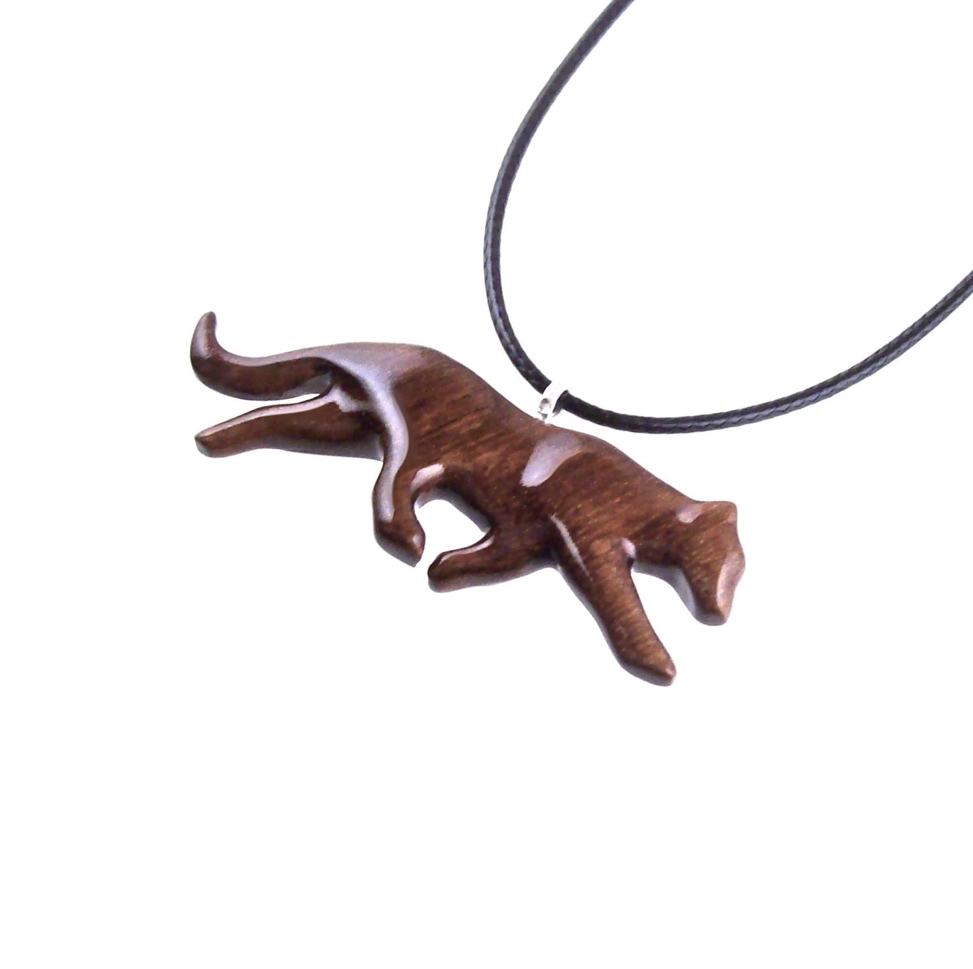 Jaguar Pendant, Hand Carved Wooden Panther Necklace, Cougar, Mountain Lion, Animal Jewelry for Men or Women, Gift for Him Her