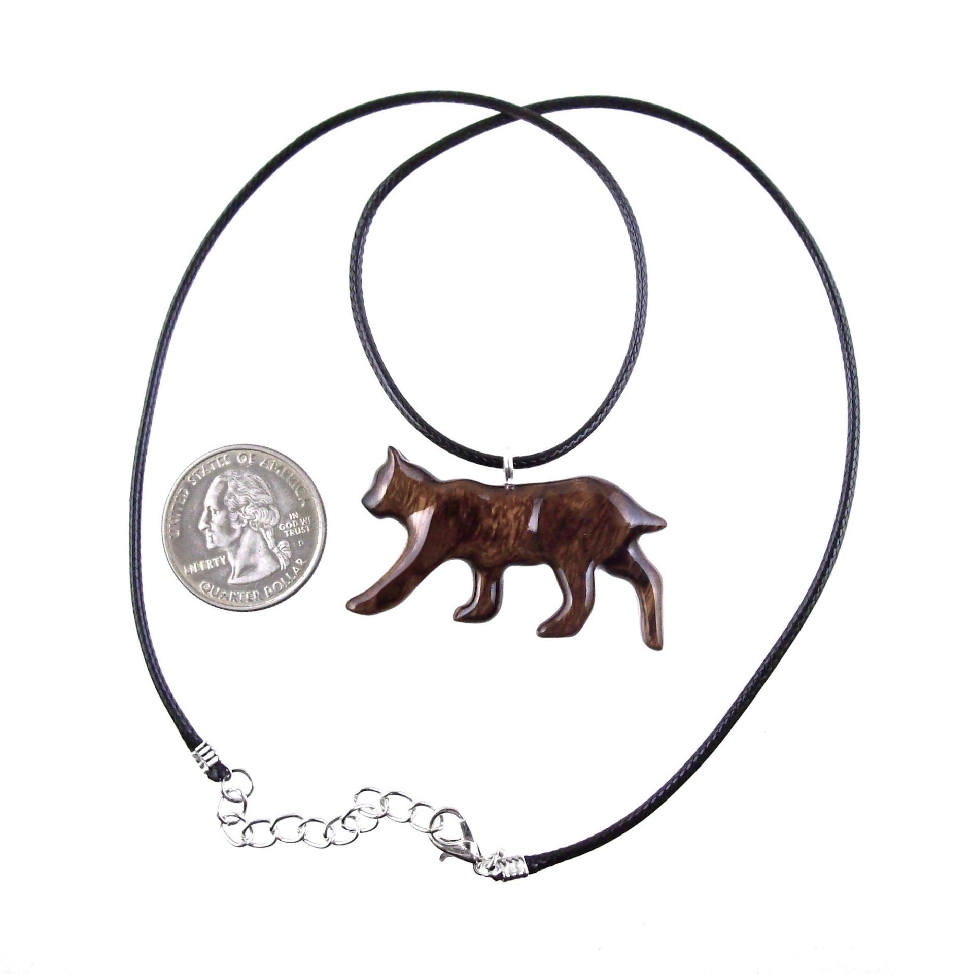 Wooden Bobcat Pendant, Bobcat Necklace, Hand Carved Lynx Necklace, Wood Wildcat Necklace, Totem Spirit Animal Jewelry for Men or Women