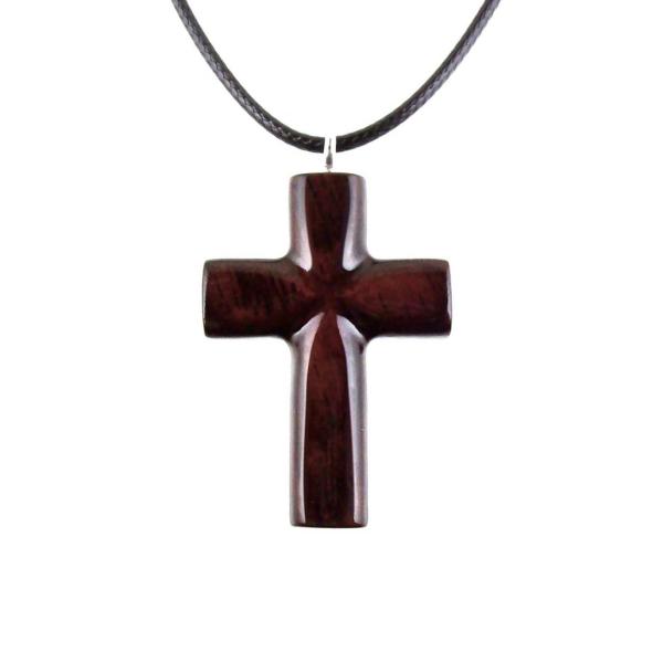 Wooden Cross Pendant, Wood Cross Necklace, Hand Carved Christian Jewelry, One of a Kind Gift for Him Her