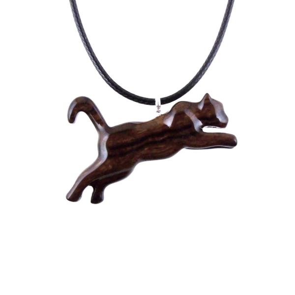 Lioness Necklace, Hand Carved Wooden Lioness Pendant, Wood Animal Necklace, Totem Spirit Animal Leo Jewelry for Men Women