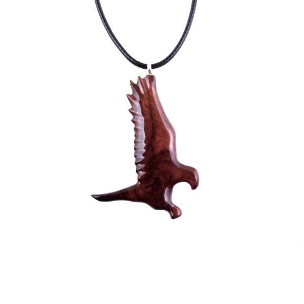 Hawk Necklace, Wooden Falcon Pendant, Hand Carved Bird Necklace, Totem Amulet, Wood Jewelry, One of a Kind Gift for Him Her