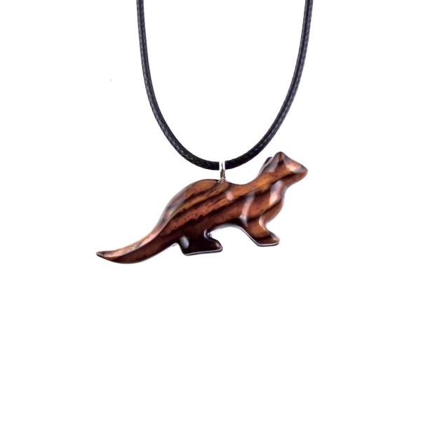 Otter Necklace, Hand Carved Wooden Sea Animal Pendant, Nautical Wood Jewelry for Men or Women