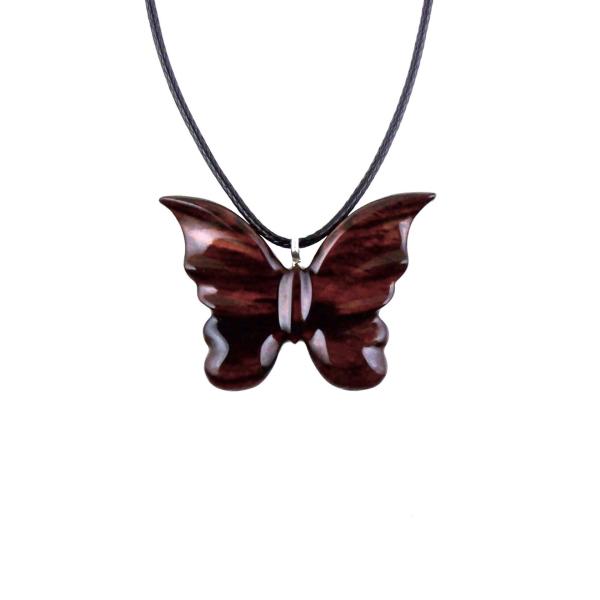 Butterfly Necklace, Hand Carved Wooden Butterfly Pendant, Insect Necklace, Wood Jewelry, One of a Kind Gift for Her