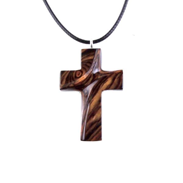 Wood Cross Necklace, Hand Carved Wooden Cross Pendant, Christian Jewelry for Men or Women, One of a Kind Gift for Her Him