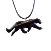 Panther Necklace, Hand Carved Wooden Panther Pendant, Jaguar Necklace, Totem Spirit Animal Wood Jewelry