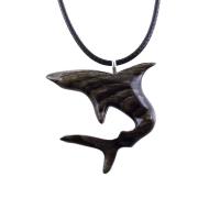 Hand Carved Shark Necklace, Wooden Shark Pendant, Mens Wood Necklace, One of a Kind Gift for Him, Nautical Jewelry