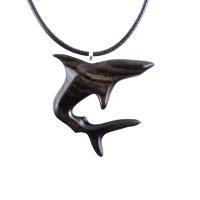 Hand Carved Shark Necklace, Wooden Shark Pendant, Mens Wood Necklace, One of a Kind Gift for Him, Nautical Jewelry