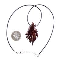Carved Wolf Pendant, Wooden Wolf Necklace, Spirit Animal Totem, Handmade Wood Jewelry for Men or Women, One of a Kind Gift