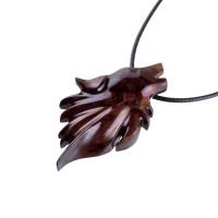 Carved Wolf Pendant, Wooden Wolf Necklace, Spirit Animal Totem, Handmade Wood Jewelry for Men or Women, One of a Kind Gift