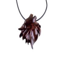Carved Wolf Pendant, Wooden Wolf Necklace, Spirit Animal Totem, Handmade Wood Jewelry for Men or Women, One of a Kind Gift