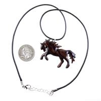 Horse Necklace, Hand Carved Wooden Horse Pendant for Men or Women, Equine Jewelry, Spirit Animal Wood Pendant