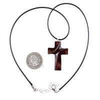 Wood Cross Necklace, Hand Carved Wooden Cross Pendant, Christian Jewelry for Men or Women, One of a Kind Gift for Her Him