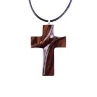 Wood Cross Necklace, Hand Carved Wooden Cross Pendant, Christian Jewelry for Men or Women, One of a Kind Gift for Her Him