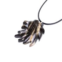 Hand Carved Wooden Lion Head Necklace Pendant, Handmade Leo Spirit Animal Jewelry Gift for Him