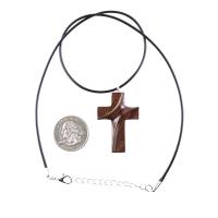 Wood Cross Necklace, Hand Carved Wooden Cross Pendant for Men Women, Handmade Christian Jewelry Gift for Him Her