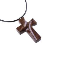 Wood Cross Necklace, Hand Carved Wooden Cross Pendant for Men Women, Handmade Christian Jewelry Gift for Him Her