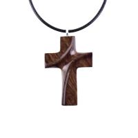 Wood Cross Necklace, Hand Carved Wooden Cross Pendant for Men Women, Handmade Christian Jewelry Gift for Him Her