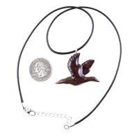 Duck Necklace, Hand Carved Wooden Duck Pendant, Wood Mallard Necklace, Flying Bird Jewelry, One of a Kind Gift for Men or Women