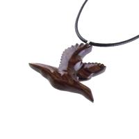 Duck Necklace, Hand Carved Wooden Duck Pendant, Wood Mallard Necklace, Flying Bird Jewelry, One of a Kind Gift for Men or Women