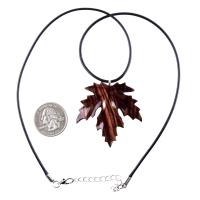 Hand Carved Wooden Leaf Pendant, Maple Leaf Necklace, Woodland Jewelry for Men or Women, Wood Jewelry Gift for Him Her