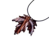 Hand Carved Wooden Leaf Pendant, Maple Leaf Necklace, Woodland Jewelry for Men or Women, Wood Jewelry Gift for Him Her