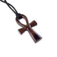 Ankh Necklace, Hand Carved Wooden Ankh Pendant for Men or Women, Egyptian Cross Necklace, Egyptian Jewelry Gift for Him Her