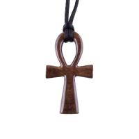 Ankh Necklace, Hand Carved Wooden Ankh Pendant for Men or Women, Egyptian Cross Necklace, Egyptian Jewelry Gift for Him Her
