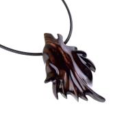Wolf Pendant, Wooden Wolf Necklace, Hand Carved Wood Spirit Animal Totem, Woodland Jewelry for Men or Women, One of a Kind Gift