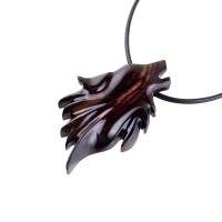 Wolf Pendant, Wooden Wolf Necklace, Hand Carved Wood Spirit Animal Totem, Woodland Jewelry for Men or Women, One of a Kind Gift