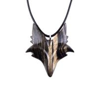 Celtic Fox Necklace, Hand Carved Wooden Fox Pendant for Men or Women, Totem Spirit Animal Gift for Him or Her, Wood Jewelry