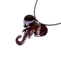 Elephant Necklace, Wooden Elephant Pendant for Men or Women, Hand Carved Spiritual Animal Necklace, Wood Jewelry for Men Women