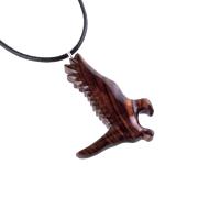 Hawk Necklace, Wooden Falcon Pendant, Hand Carved Bird Necklace, Totem Amulet, Wood Jewelry, One of a Kind Handmade Gift