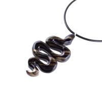 Hand Carved Wooden Snake Pendant, Snake Necklace for Men or Women, Spirit Animal Totem Reptile Wood Jewelry