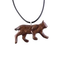 Wooden Bobcat Pendant, Bobcat Necklace, Hand Carved Lynx Necklace, Wood Wildcat Necklace, Totem Spirit Animal Jewelry for Men or Women