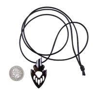 Wooden Bear Paw Pendant, Hand Carved Arrowhead Necklace, Tribal Protection Amulet, Bear Jewelry for Men