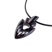 Wooden Bear Paw Pendant, Hand Carved Arrowhead Necklace, Tribal Protection Amulet, Bear Jewelry for Men