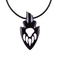 Wooden Bear Paw Pendant, Hand Carved Arrowhead Necklace, Tribal Protection Amulet, Bear Jewelry for Men