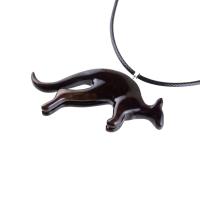 Kangaroo Necklace, Wooden Kangaroo Pendant, Hand Carved Wood Necklace, Totem Spirit Animal Jewelry, Gift for Him Her