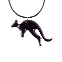 Kangaroo Necklace, Wooden Kangaroo Pendant, Hand Carved Wood Necklace, Totem Spirit Animal Jewelry, Gift for Him Her