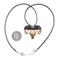 Ram Necklace, Hand Carved Wooden Ram Head Pendant, Mens Wood Necklace, Sheep Jewelry, Aries Jewelry, Gift for Him