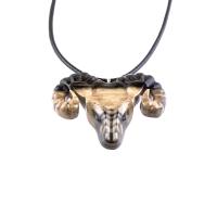 Ram Necklace, Hand Carved Wooden Ram Head Pendant, Mens Wood Necklace, Sheep Jewelry, Aries Jewelry, Gift for Him