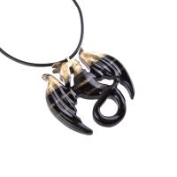 Dragon Necklace for Men Women, Hand Carved Wooden Dragon Pendant, Fantasy Wood Jewelry Gift for Her Him