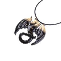 Dragon Necklace for Men Women, Hand Carved Wooden Dragon Pendant, Fantasy Wood Jewelry Gift for Her Him