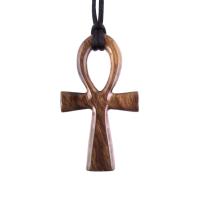 Large Ankh Pendant, Wood Egyptian Ankh Necklace, Wooden Cross Ankh Pendant, Mens African Jewelry, Gift for Him