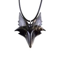 Celtic Fox Necklace, Hand Carved Wooden Fox Pendant for Men or Women, Totem Spirit Animal Gift for Him or Her, Wood Jewelry