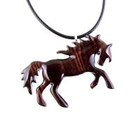 Horse Necklace, Hand Carved Wooden Horse Pendant, One of a Kind Handmade Animal Wood Jewelry